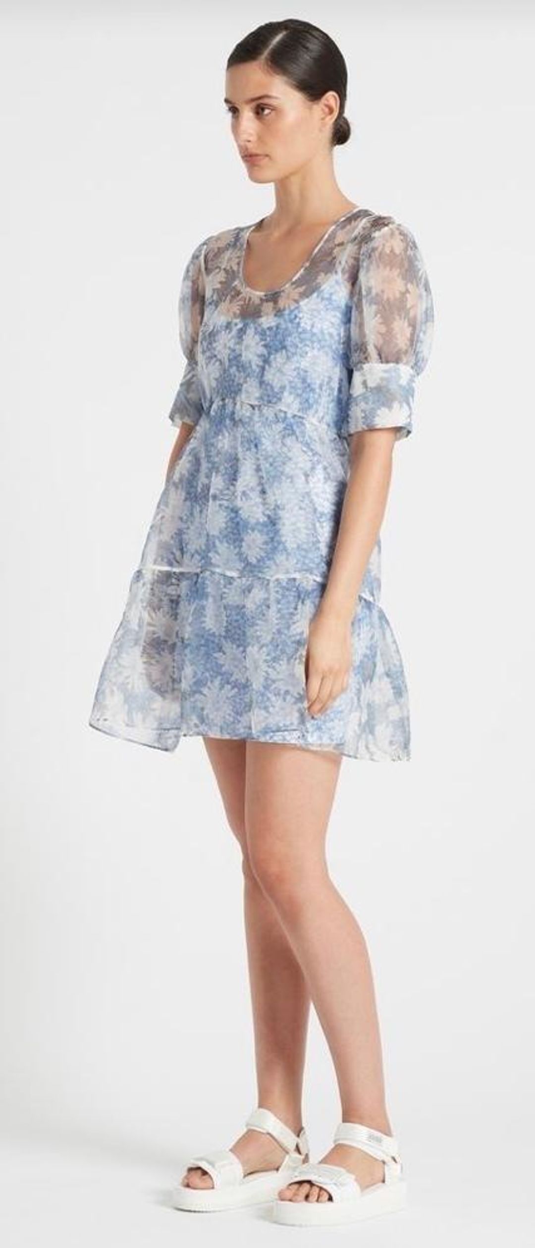 Sir The Label Anais Puff Sleeve Mini Dress Blue Size 0 | AU 6 for rent on The Volte - main image