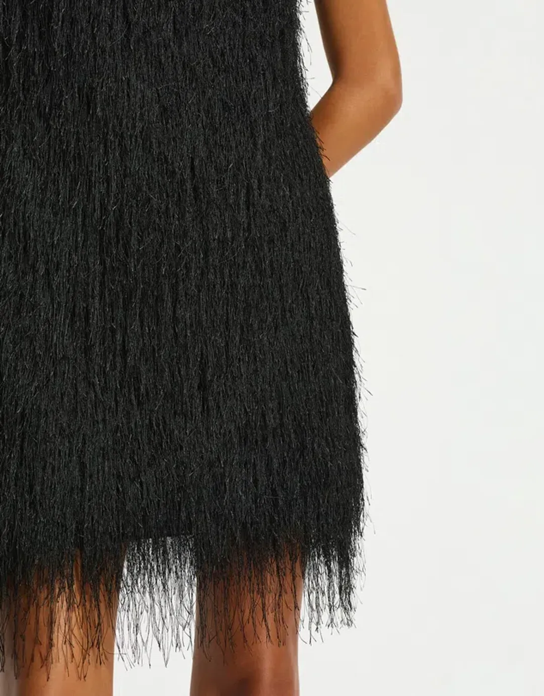 New SASS & BIDE “Dolce” Fringe Mini Dress – Black Size 6 AU for rent on The Volte - main image