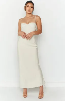 Beginning Boutique Mariana Cream Lace Bust Midi Dress for rent on The Volte - image 2