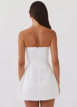 Pepper Mayo Girl Crush Bow Mini Dress - White for rent on The Volte - image 4