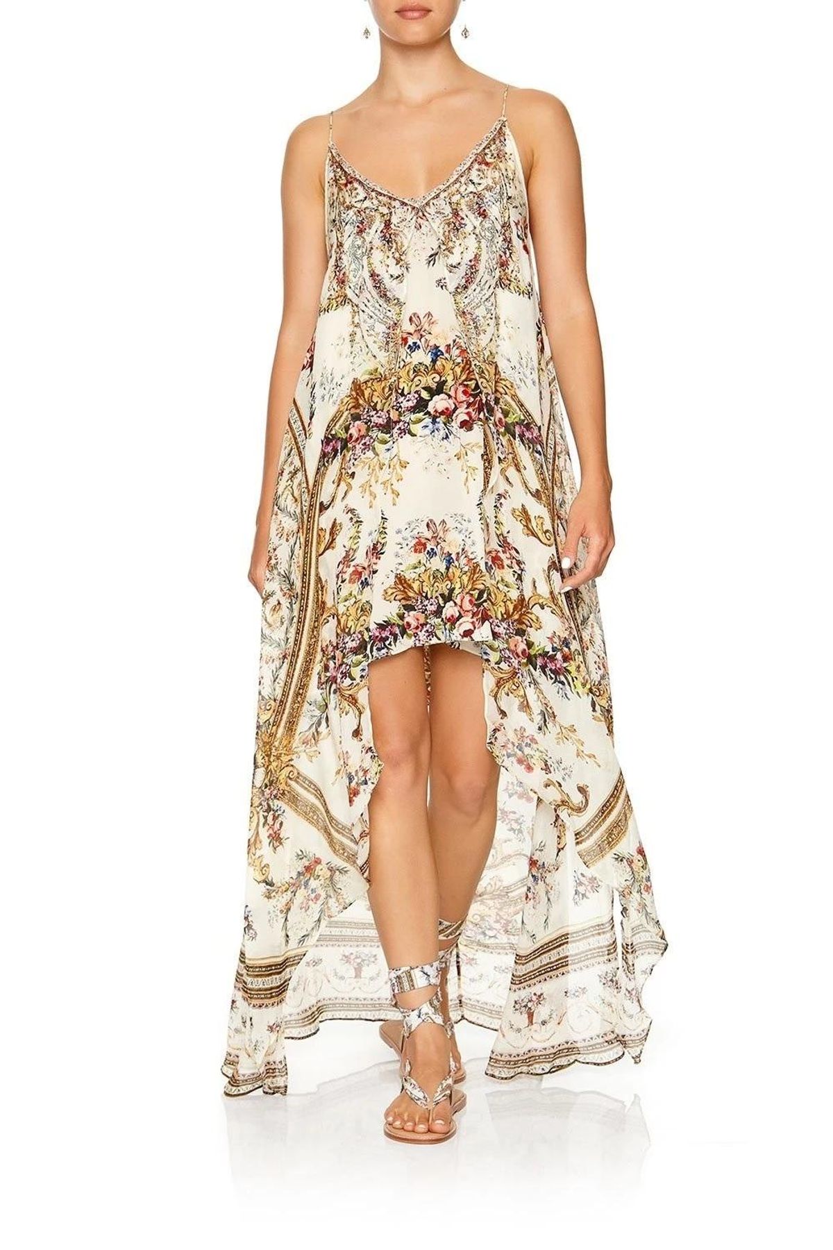 Camilla Olympe Ode Mini Dress with Sheer Overlay print Size 14 for rent on The Volte - main image