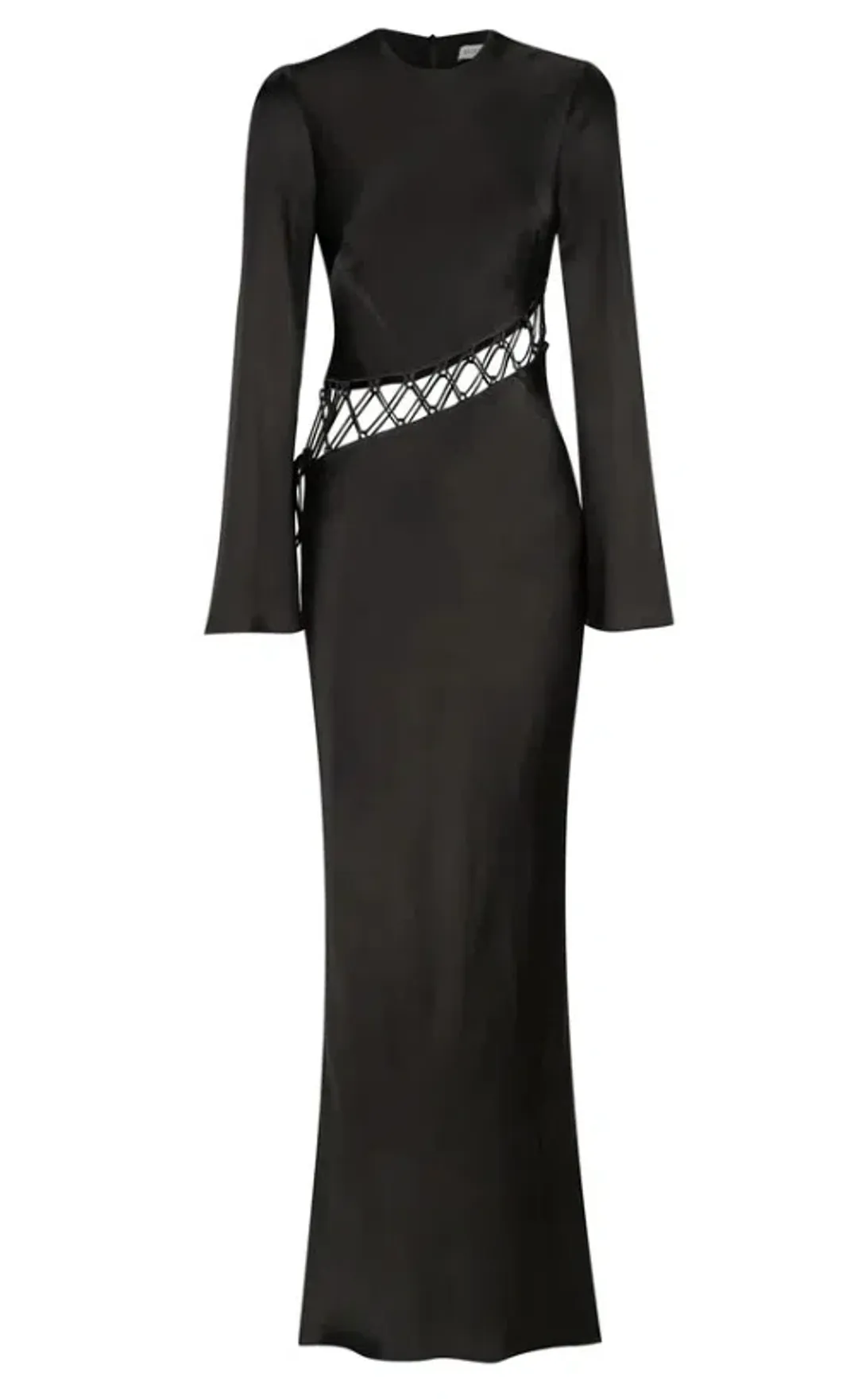 Shona Joy Arienzo Asymmetrical Lace Up Maxi Dress Black Size 10 for rent on The Volte - main image