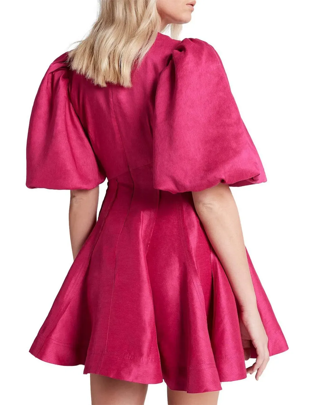AJE Admiration Asymmetrical Mini Dress- Pink AU8 for rent on The Volte - main image