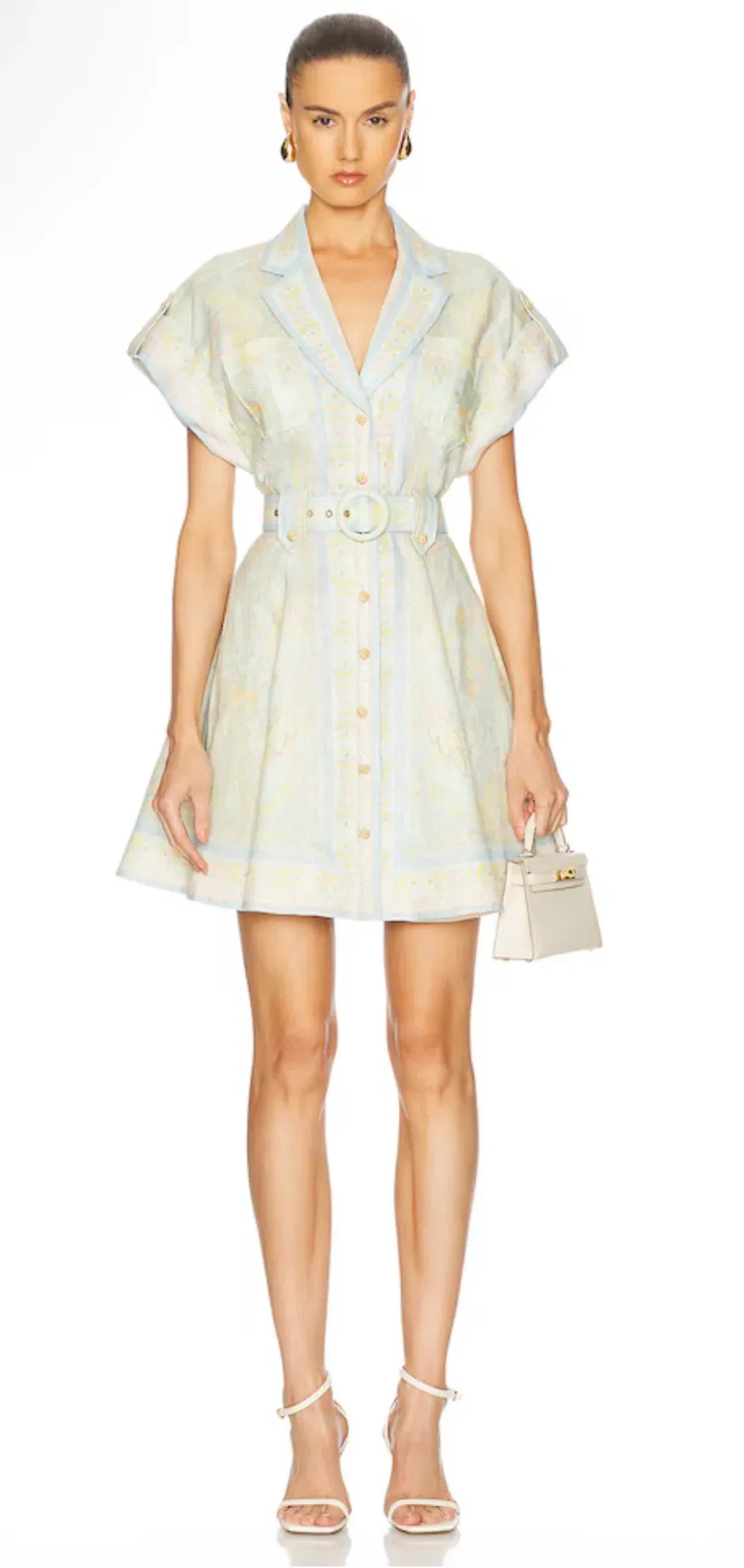Zimmermann Acacia Mini Shirt Dress – Belted – Size 2 for rent on The Volte - main image