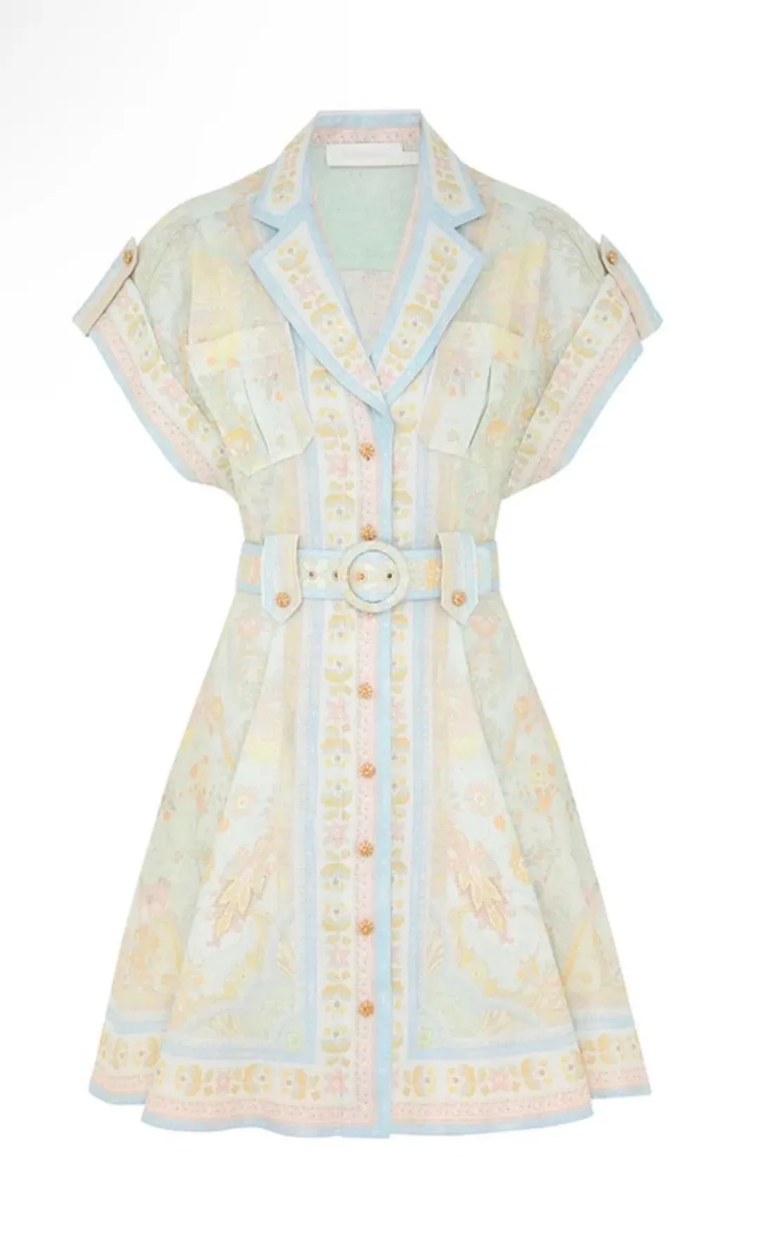 Zimmermann Acacia Mini Shirt Dress – Belted – Size 2 for rent on The Volte - main image