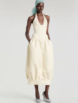 Fanci Club EPIDERMIS CORSET DRESS cream yellow size XS for rent on The Volte - image 2