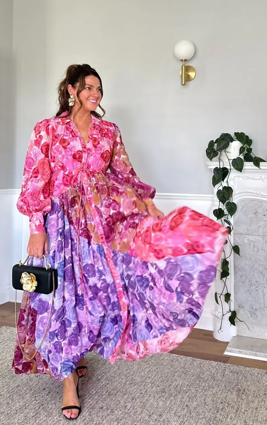 Aje Collisions Maxi Dress Kaleidoscopic Rose Size 14 for rent on The Volte - main image
