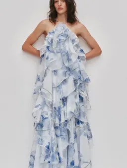 Aje Pandorea Layered Maxi Dress in Iris Size 6 for rent on The Volte - image 1