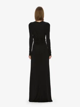 Christopher Esber Bezel Quartz Ruched Long Sleeve Dress Black Size 8 for rent on The Volte - image 2