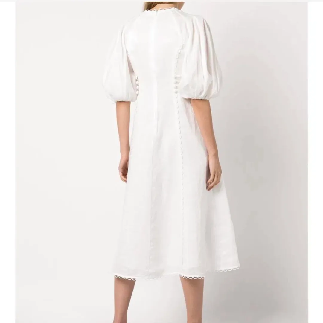 ZIMMERMANN ROSA LACED MIDI DRESS WHITE (Size: 1)  for rent on The Volte - main image