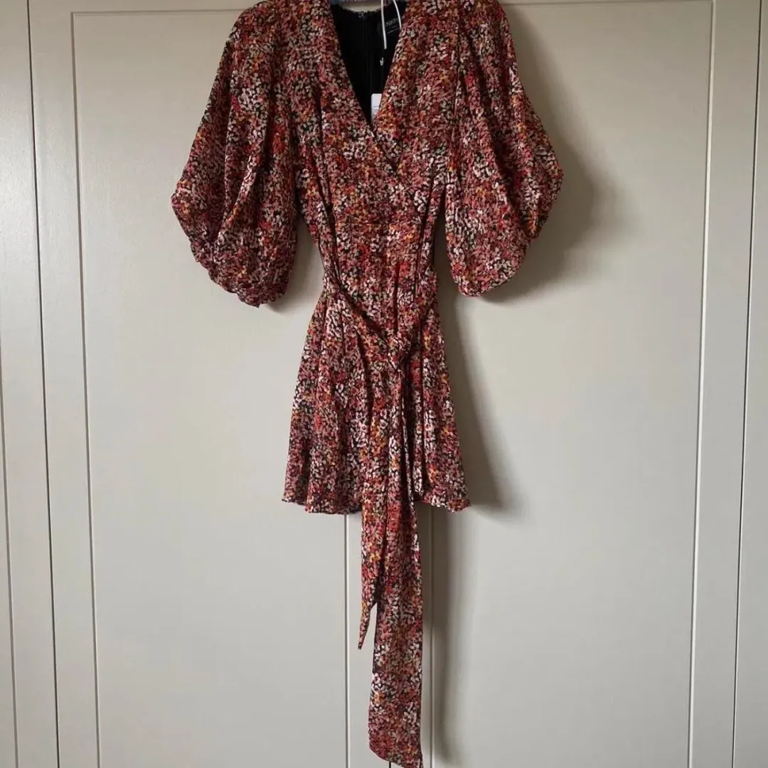 MINKPINK Gabae Floral Wrap Mini Dress – Size S for rent on The Volte - main image