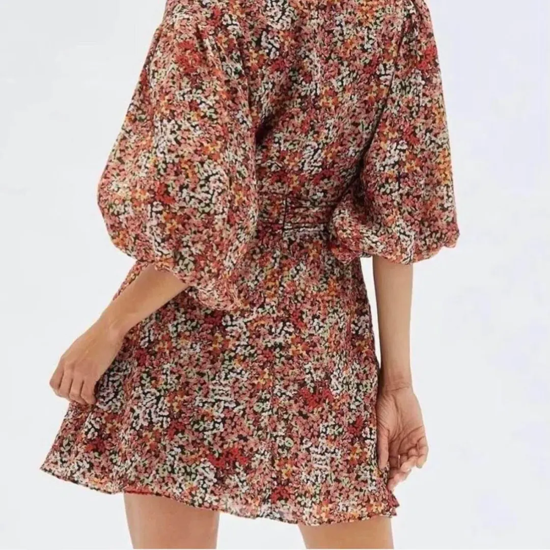 MINKPINK Gabae Floral Wrap Mini Dress – Size S for rent on The Volte - main image