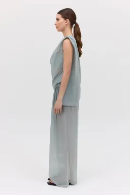 Bianca Spender Liquid Organza Antonia Top Blue Size 14 for rent on The Volte - image 6
