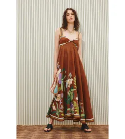 Alemais Alfie Twist Sundress in Chocolate Size AU10 for rent on The Volte - image 1