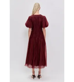 Aje Ophelia Lace Midi Dress in Mahogany Size 12 for rent on The Volte - image 3