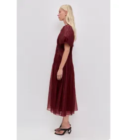 Aje Ophelia Lace Midi Dress in Mahogany Size 12 for rent on The Volte - image 2