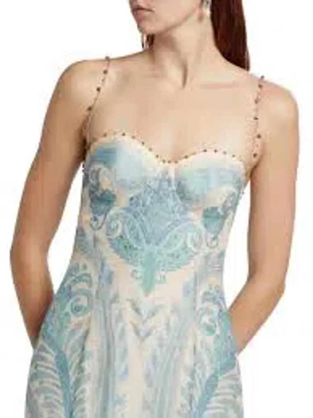  Zimmermann Illuminate Gown Turquoise Paisley Size 0 for rent on The Volte - main image
