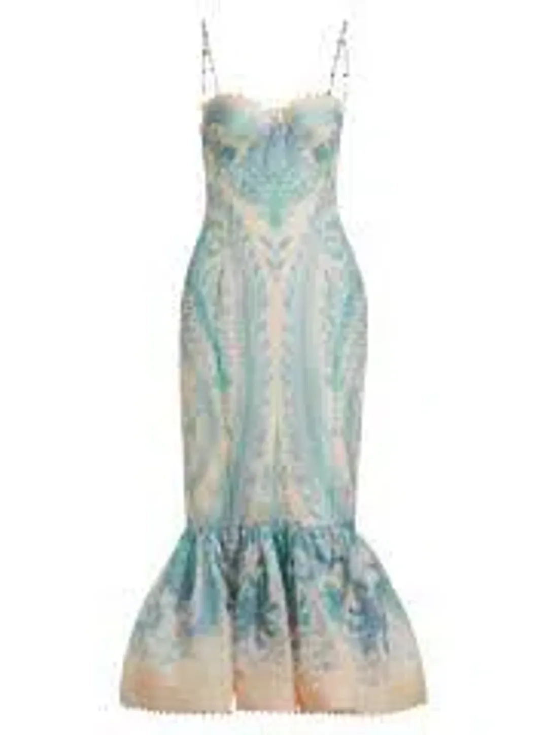  Zimmermann Illuminate Gown Turquoise Paisley Size 0 for rent on The Volte - main image