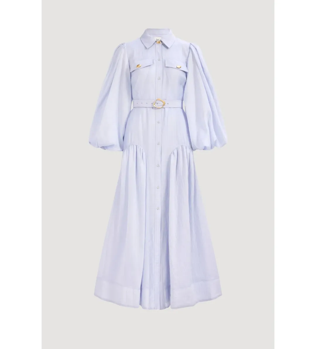 Aje Colide Maxi Shirt Dress French Blue Size 10 for rent on The Volte - main image