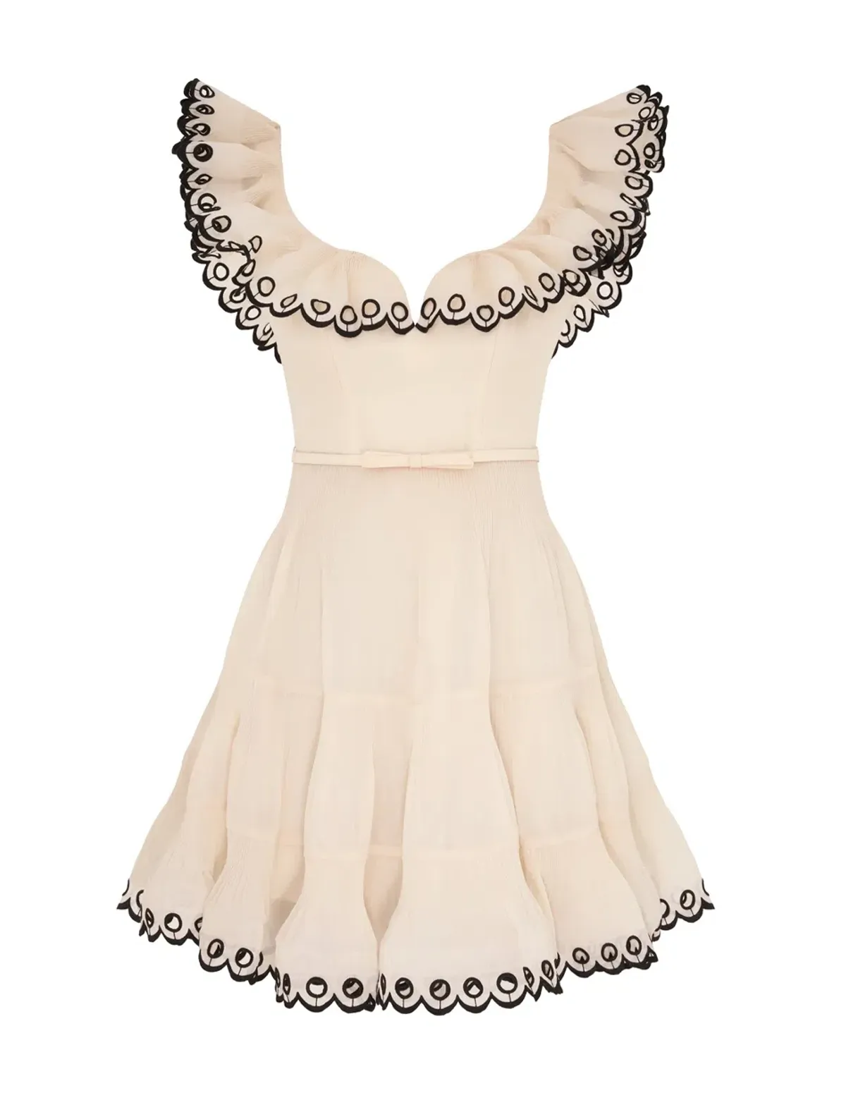 Zimmerman Embroidered Frilled Mini Dress for rent on The Volte - main image