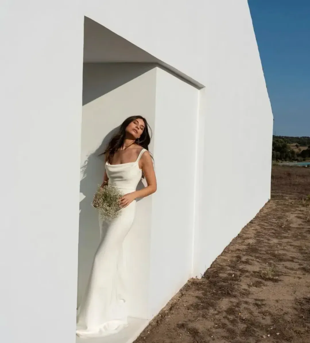 GRACE LOVES LACE GRACE CREPE FIT WEDDING DRESS / BRIDAL GOWN SIZE XS for rent on The Volte - main image