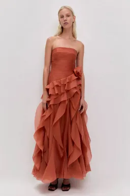 CANYON GOWN | CORAL CLAY - SIZE 10 for rent on The Volte - image 1
