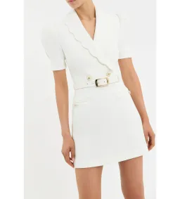 Rebecca Vallance Marina Short Sleeve Mini Dress in Ivory Size 14 for rent on The Volte - image 4