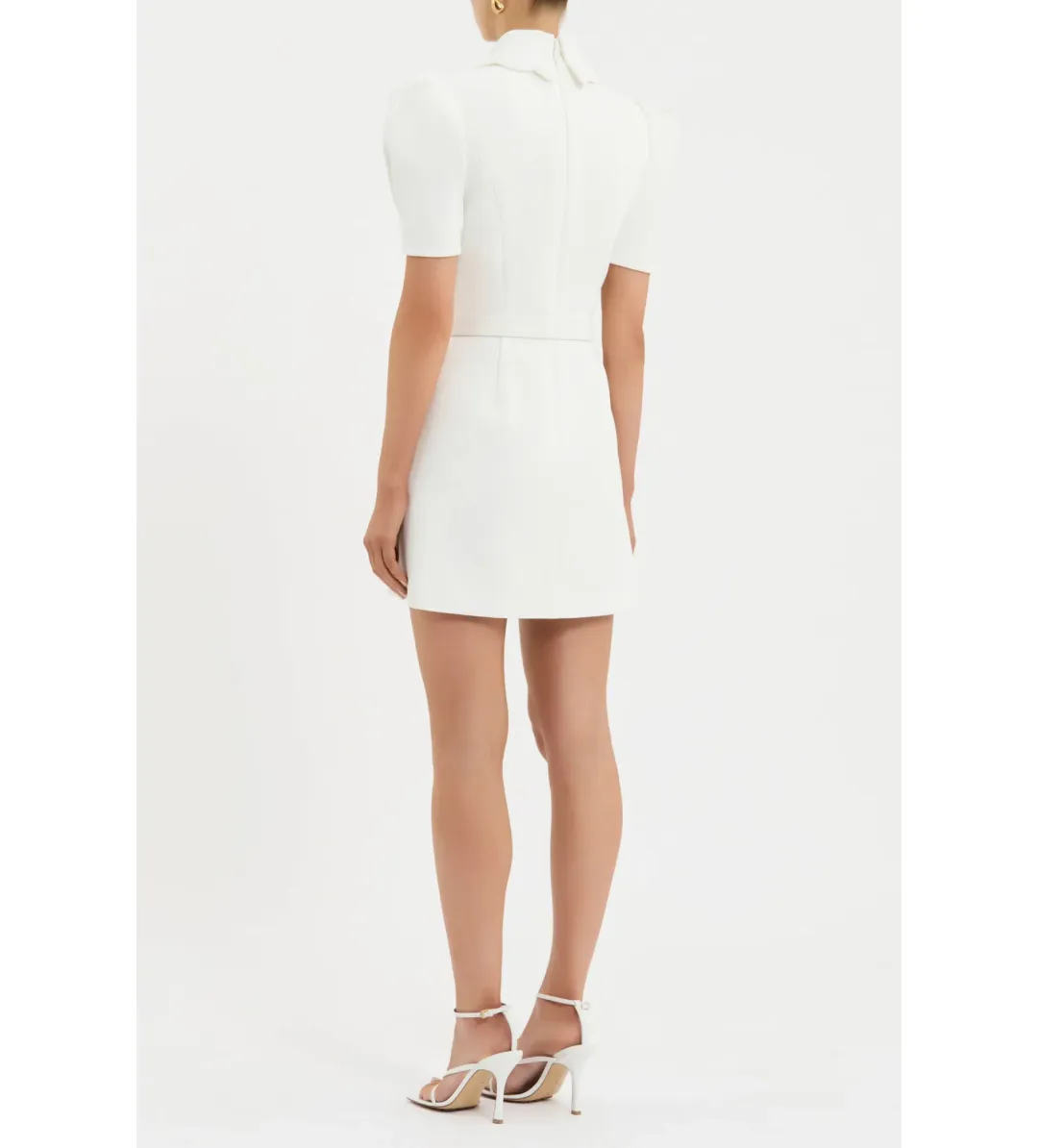 Rebecca Vallance Marina Short Sleeve Mini Dress in Ivory Size 14 for rent on The Volte - main image