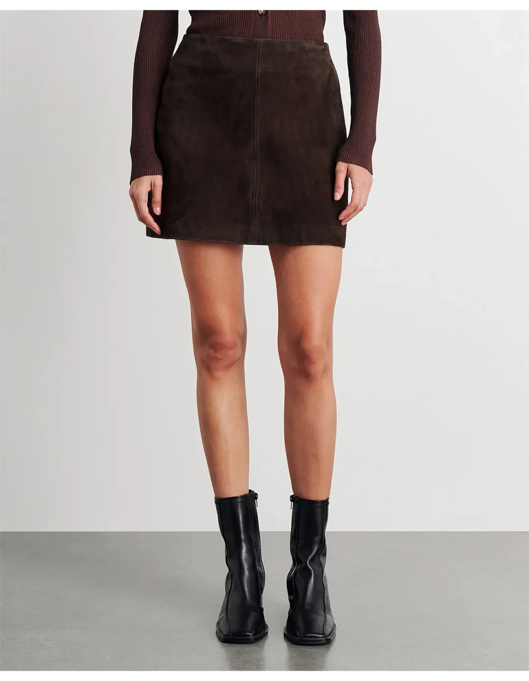 Jag Ophelia Suede Mini Skirt Brown Size 12 for rent on The Volte - main image
