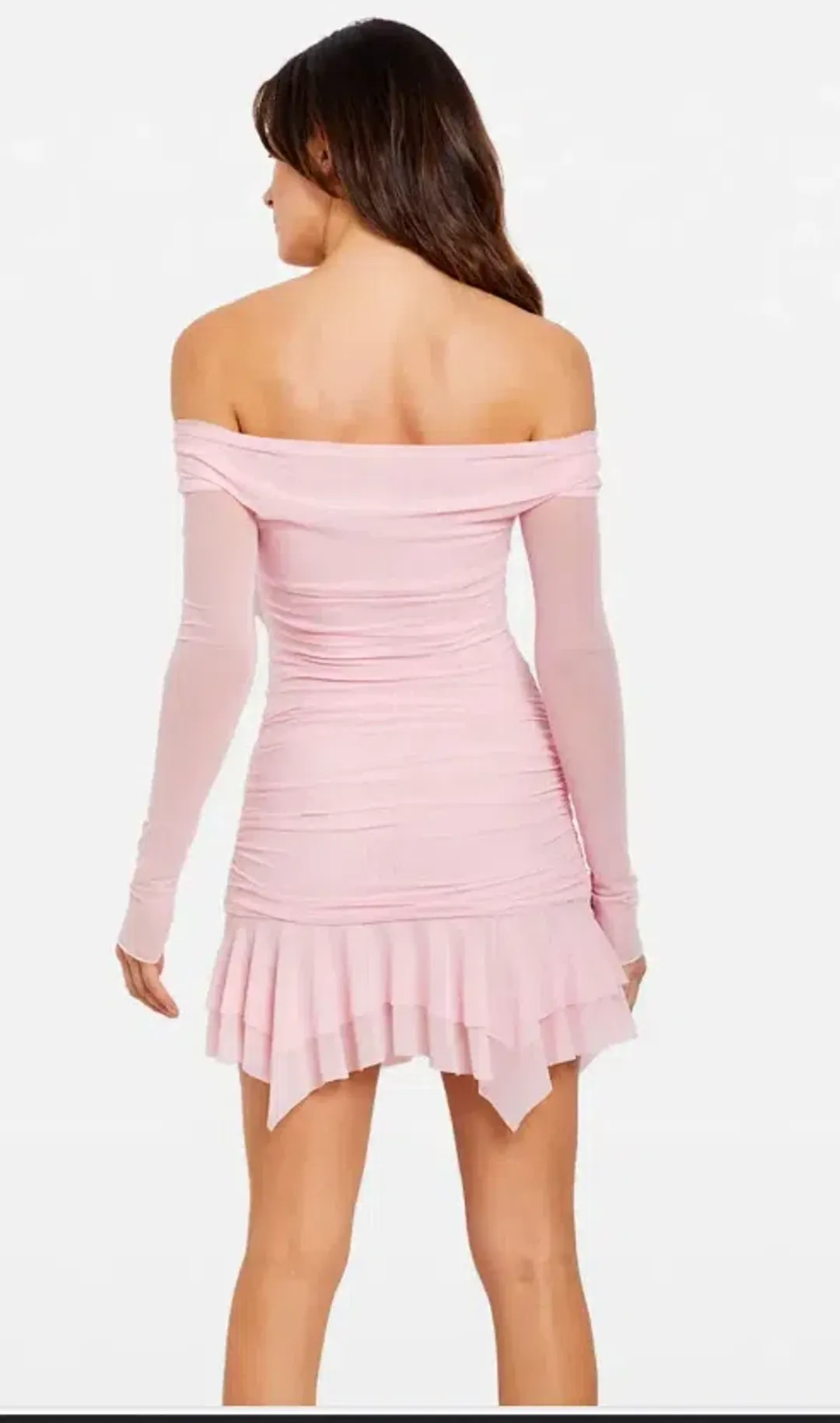Chosen By Tuchuzy Off Shoulder Mesh Rose Mini (Bubblegum) Size 6 for rent on The Volte - main image