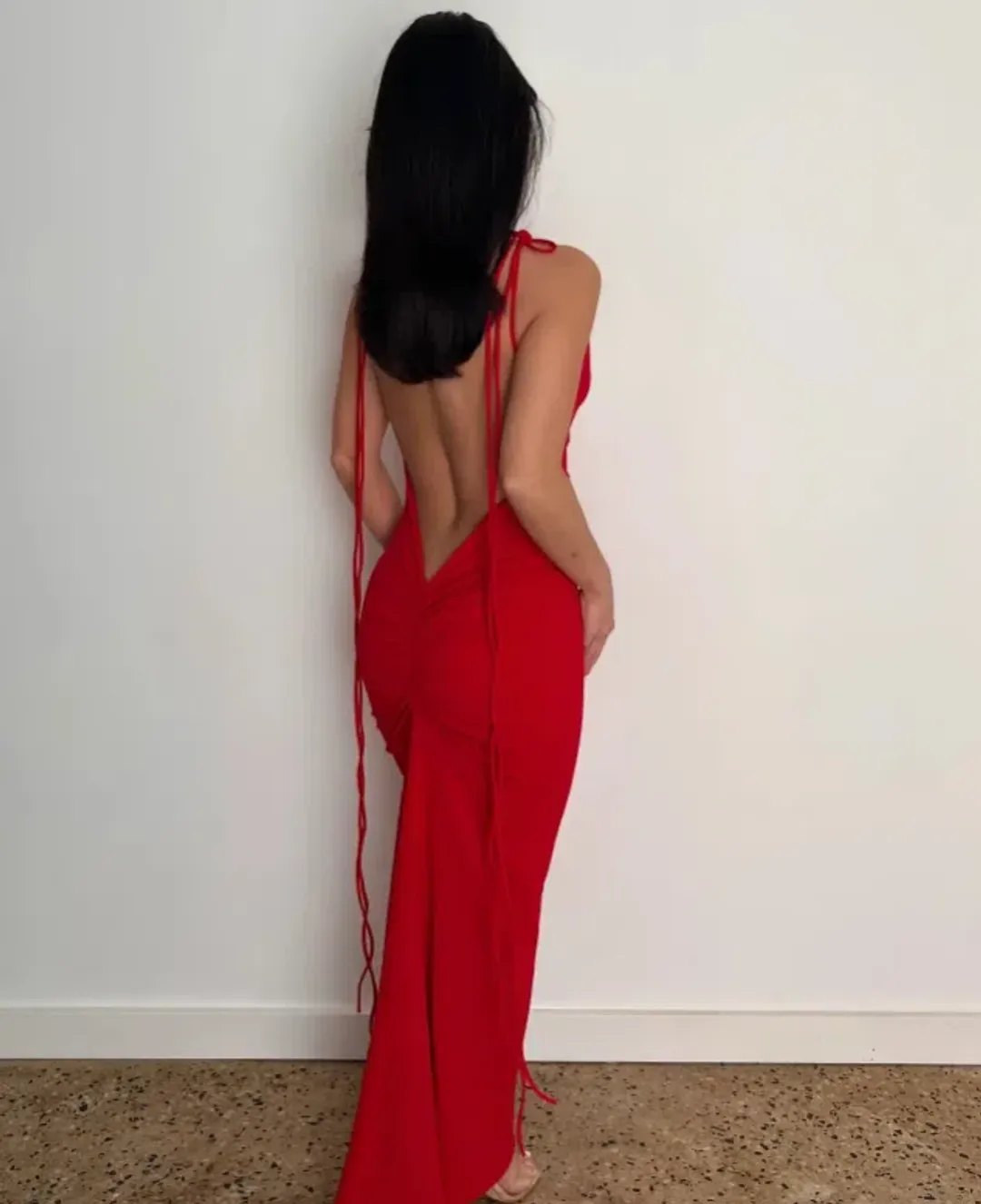 Melani the Label Amra Gown Red Size 8 for rent on The Volte - main image