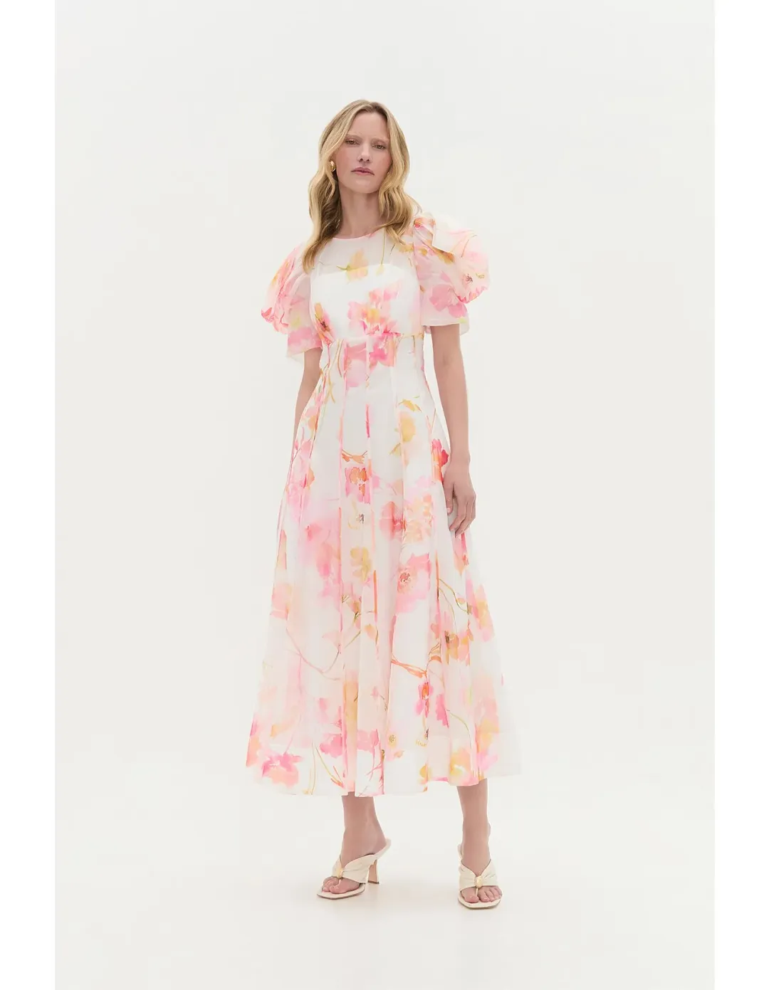 Aje Clementine Midi Dress Floral Size 12 for rent on The Volte - main image