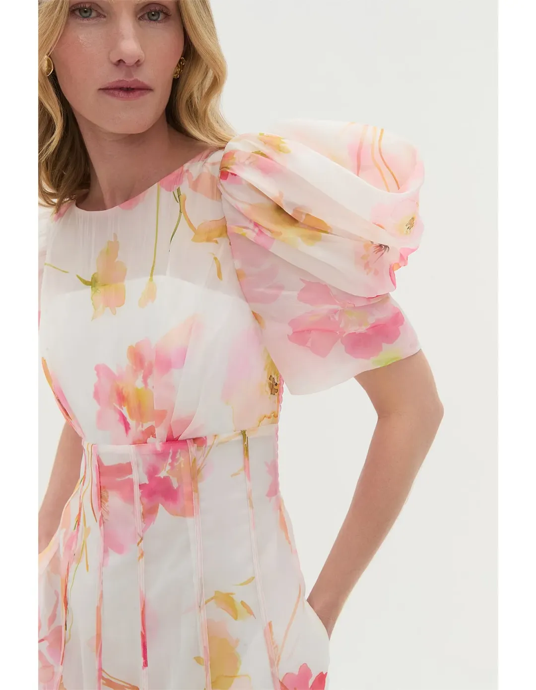 Aje Clementine Midi Dress Floral Size 12 for rent on The Volte - main image