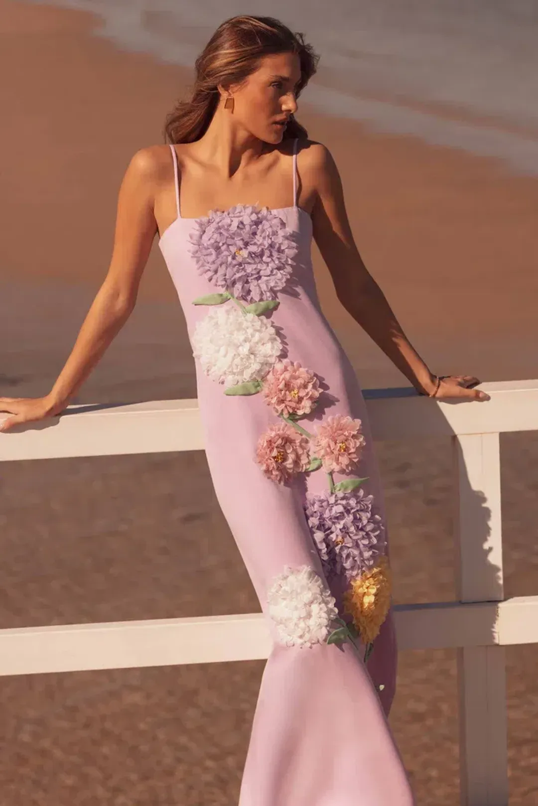 Elliatt Buttercup Embroidered Maxi Dress Purple Size AU 12 for rent on The Volte - main image