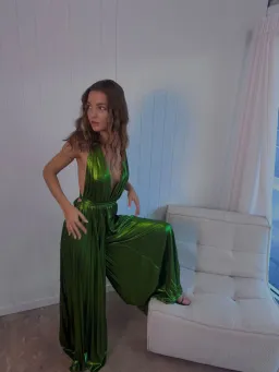 Retrofete Graciane Jumpsuit Green Size XSmall for rent on The Volte - image 3