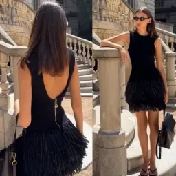AJE Raffia Rushes Dress Black Size Small / 8 AU for rent on The Volte - image 1