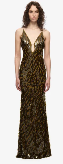 Misha The Sapphire Sequin Dress Plantation Green Size M / AU 10 for rent on The Volte - image 1