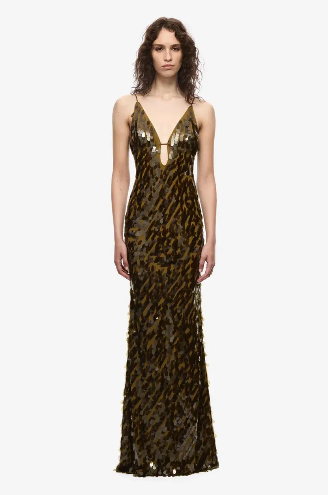 Misha The Sapphire Sequin Dress Plantation Green Size M / AU 10 for rent on The Volte - main image