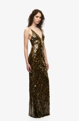 Misha The Sapphire Sequin Dress Plantation Green Size M / AU 10 for rent on The Volte - image 5