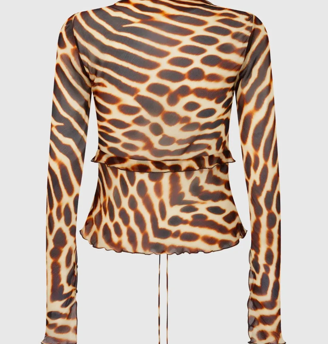 RAT & BOA RENO BLOUSE in Leopard Print XXS (Fits AU 4 - 6) for rent on The Volte - main image