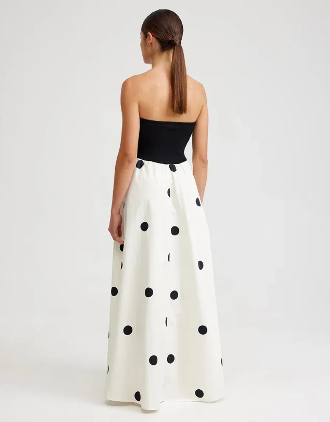 Aston Studio Frankie Maxi Dress Nero Milk Dot Size 16 for rent on The Volte - main image