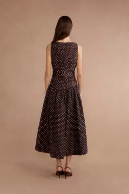 Lovaan Val Midi Dress Cacao Spot Size 12 for rent on The Volte - image 2