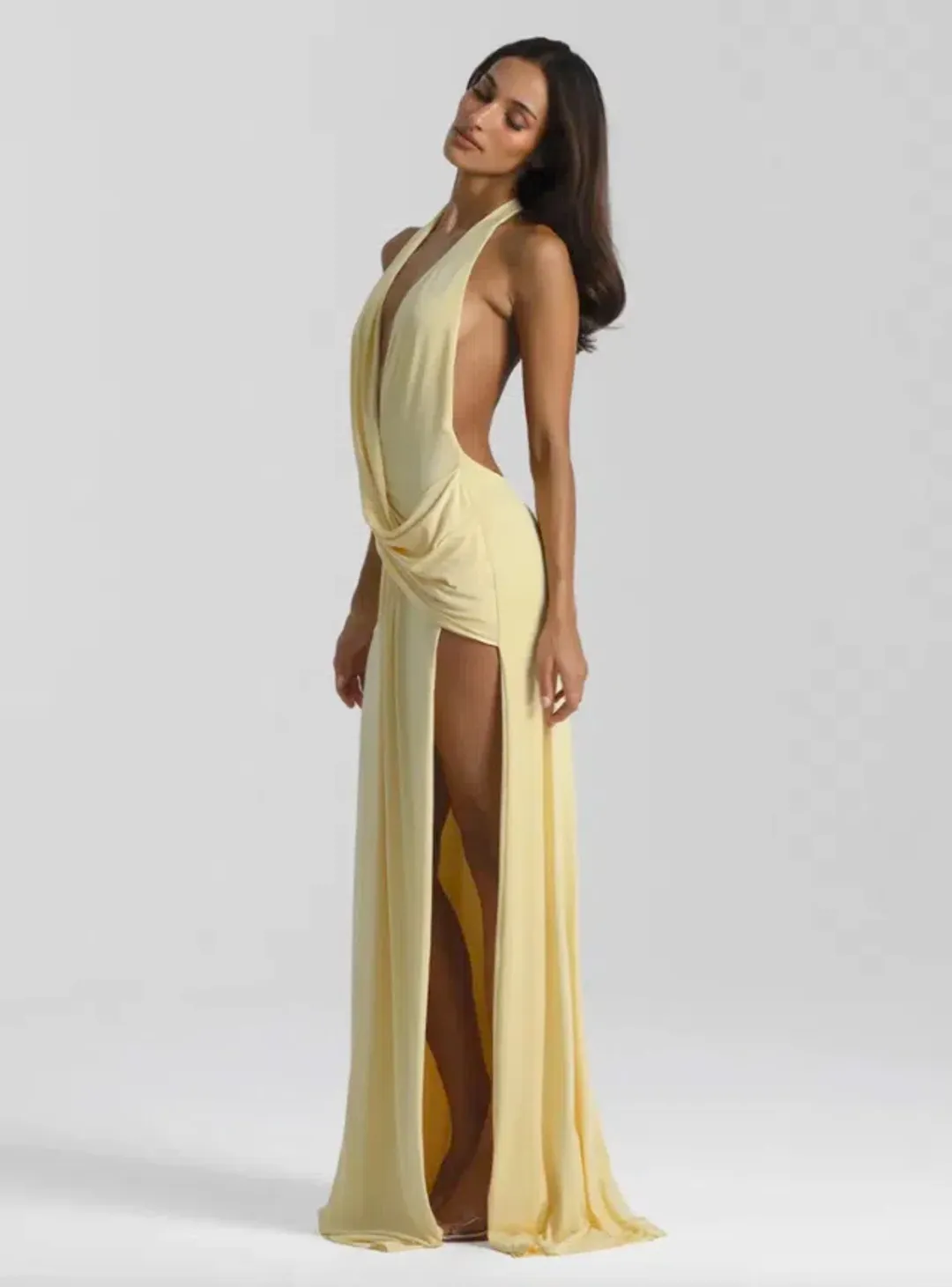 Natalie Rolt Winona Gown Lemon Size 0 / AU 6 for rent on The Volte - main image