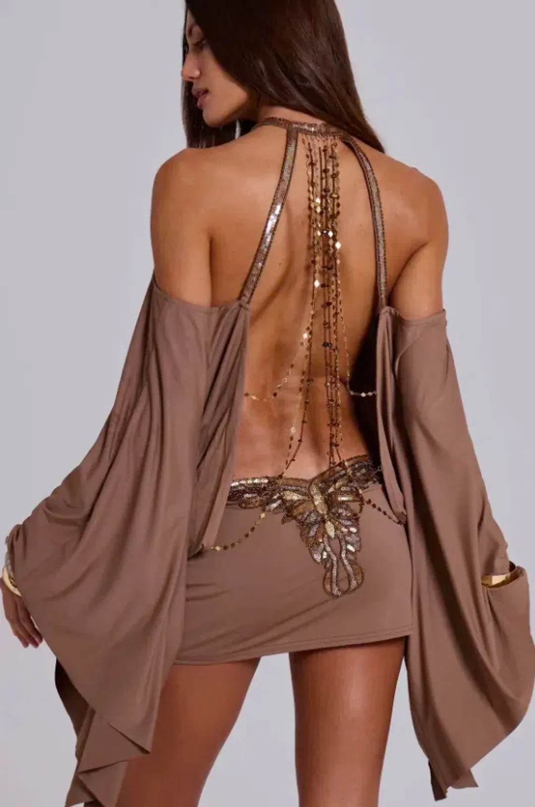 Jaded London Alula Embellished Butterfly Mini Dress Size XXS / AU 4-6 for rent on The Volte - main image