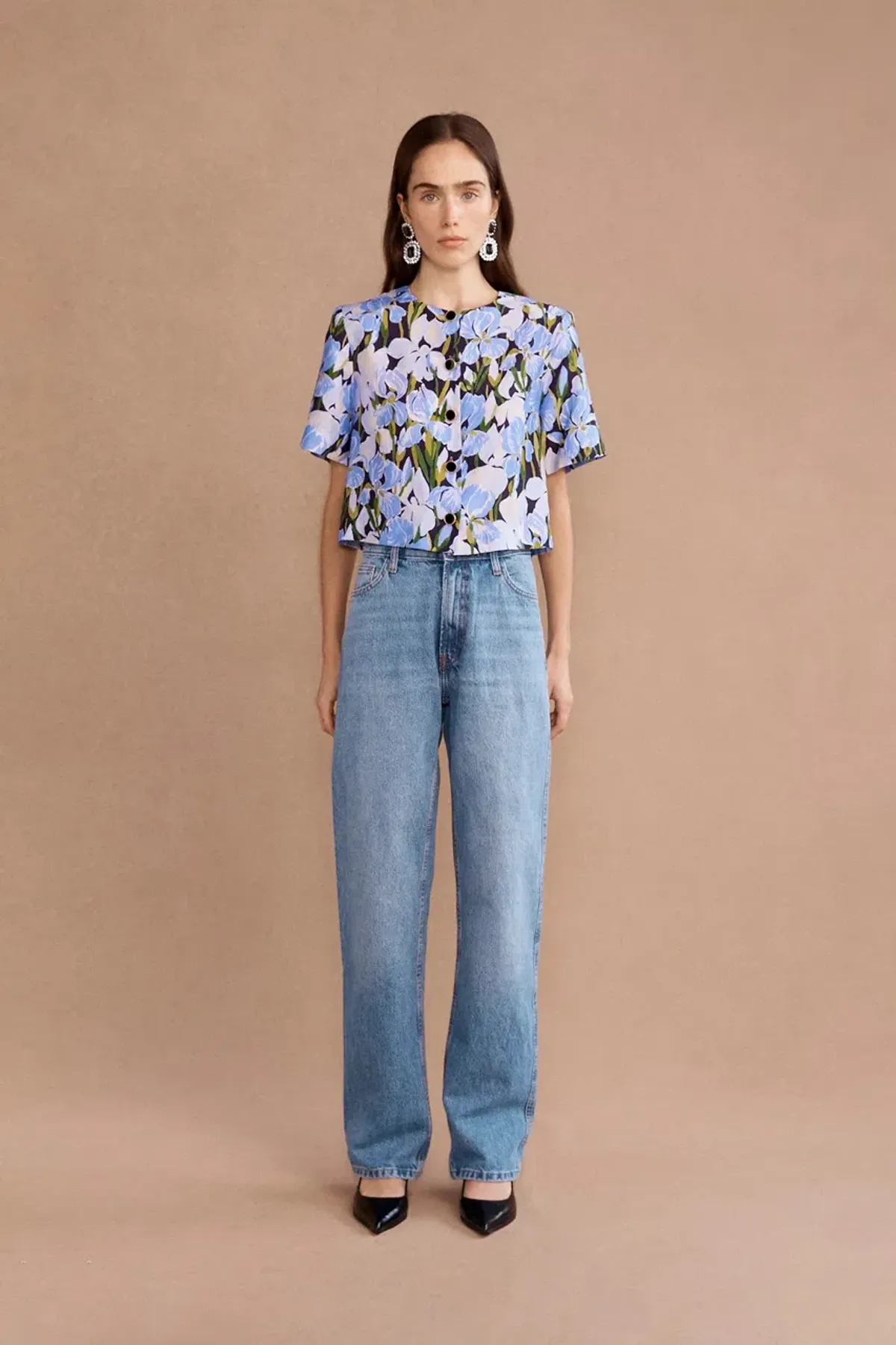 Lovaan Jasmine Top Midnight Bloom Size 12 for rent on The Volte - main image