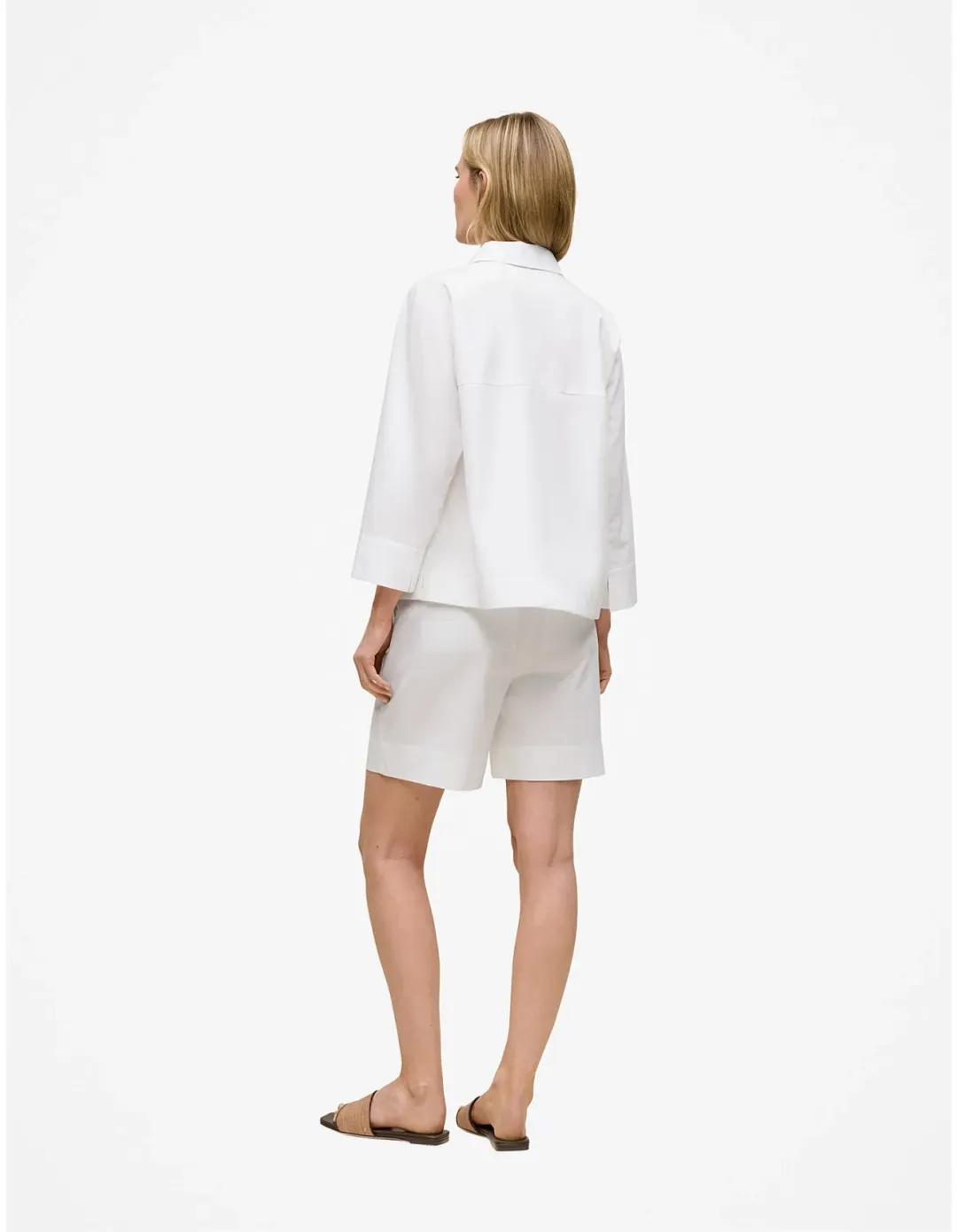 Trenery Fine Poplin Popover Shirt White Size 10 for rent on The Volte - main image