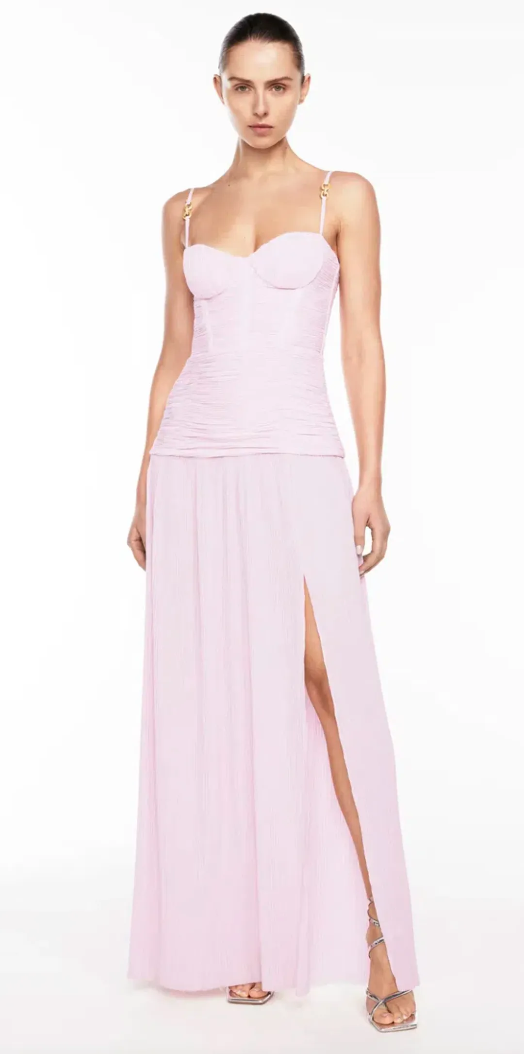 Manninng Cartell Double Time Pleat Dress Hydrangea Pink Bridesmaid Dress in AU 12 for rent on The Volte - main image