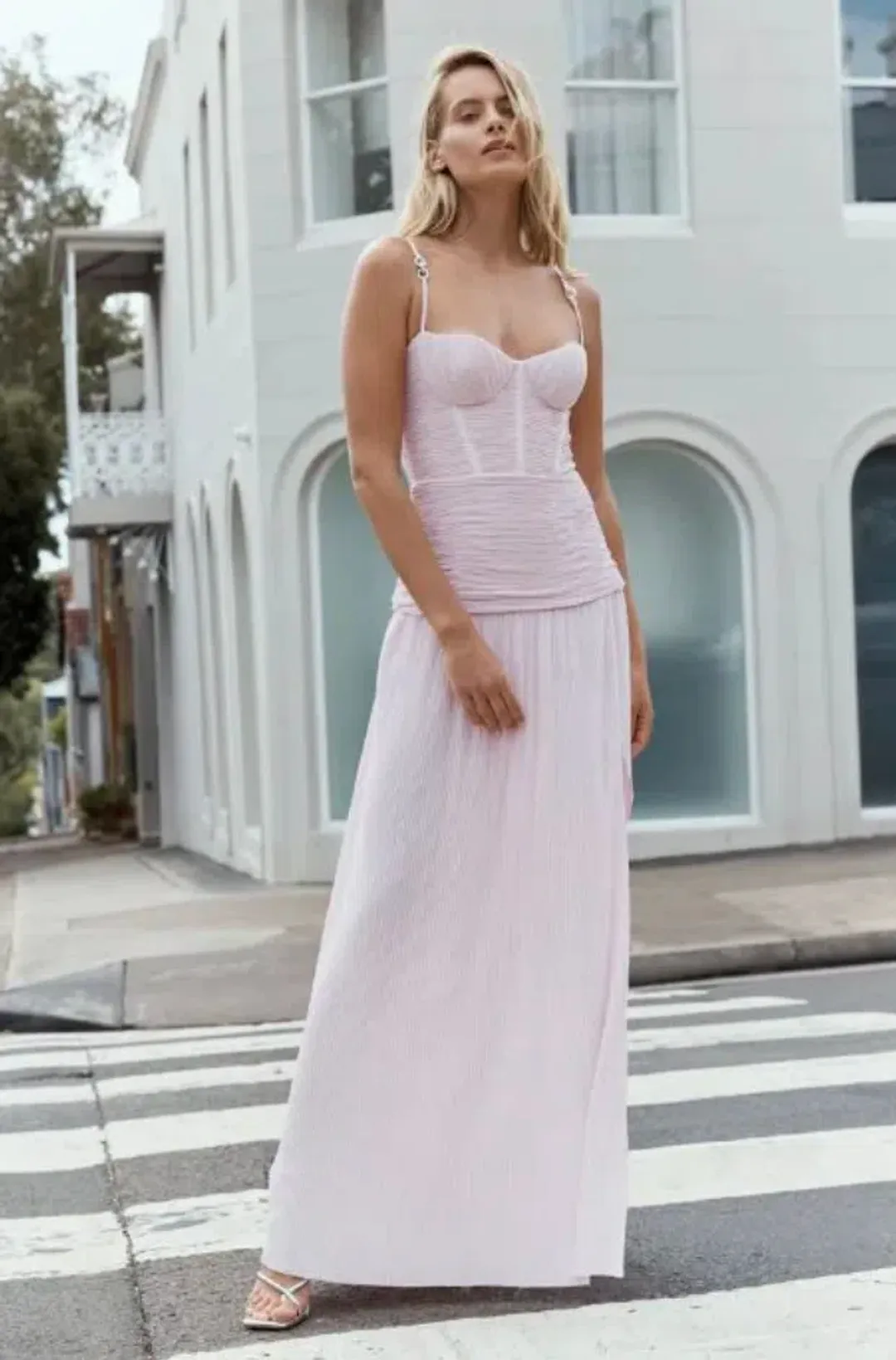 Manninng Cartell Double Time Pleat Dress Hydrangea Pink Bridesmaid Dress in AU 12 for rent on The Volte - main image