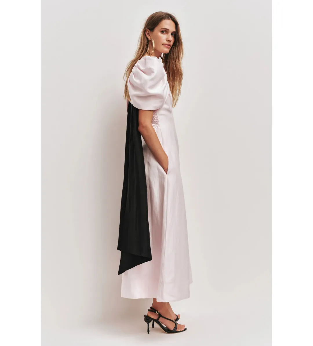 Aje Bisou Midi Dress in Pastel Pink Size 12 for rent on The Volte - main image