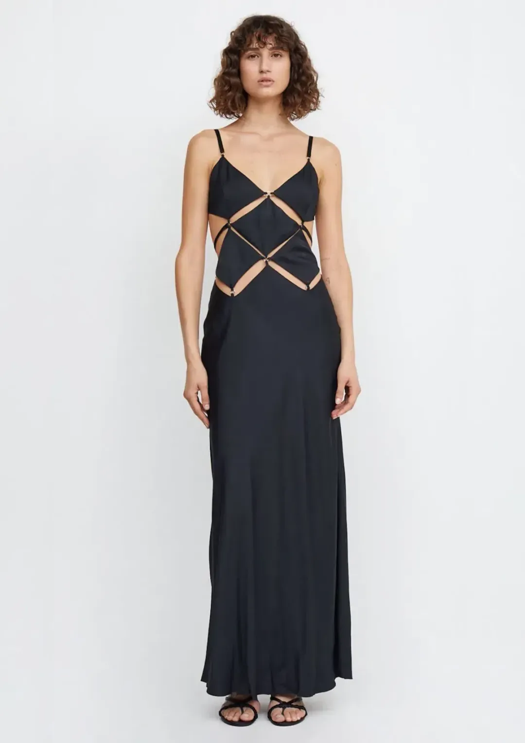 Bec & Bridge Diamond Days Strap Maxi Dress Black Size 6 for rent on The Volte - main image
